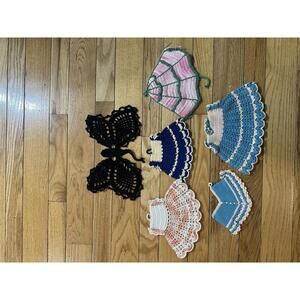 VTG Hand Crocheted Trivet Set Cottagecore Farmhouse Kitchen Decor Shabby Chic